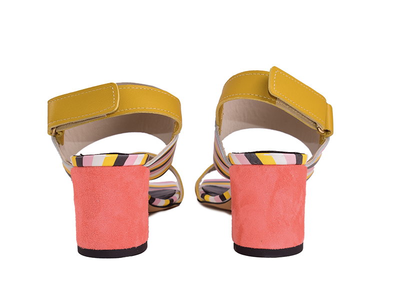 Claudia C. - Sandali in pelle patchwork con tacco