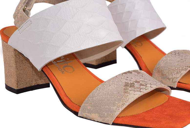 Claudia C. - Sandali in pelle patchwork con tacco