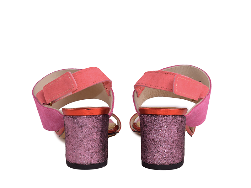 Claudia C. - Sandali in pelle patchwork con tacco