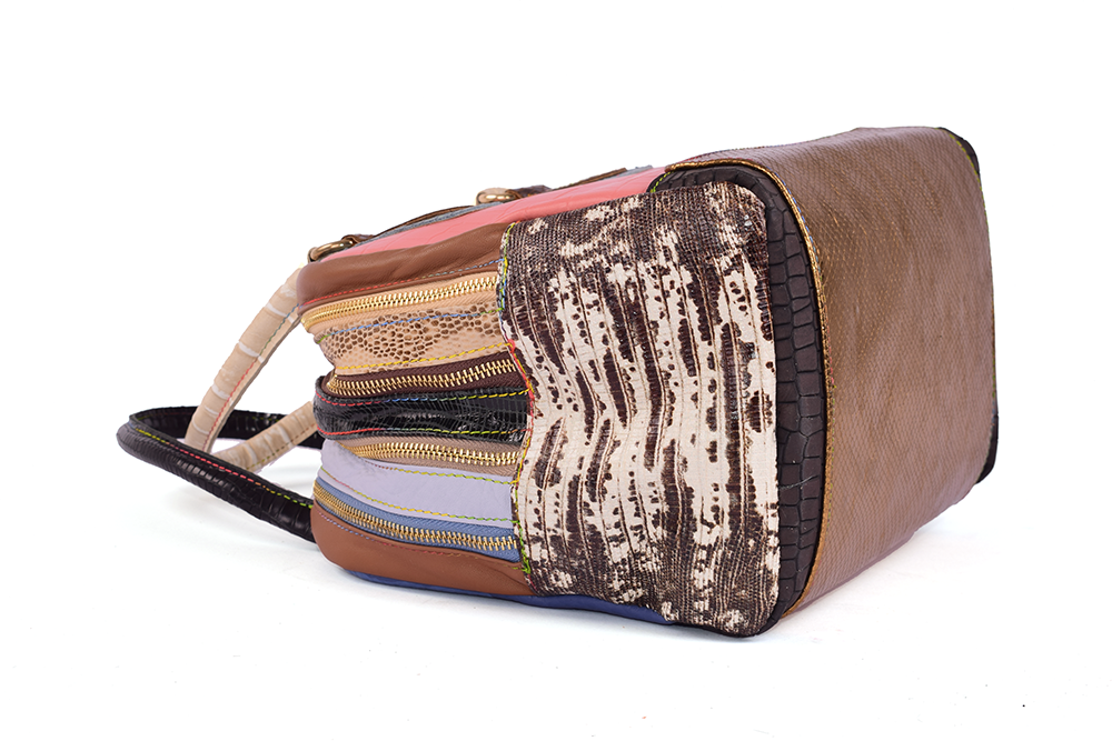 La Isla Bag - Double Compartment Patchwork Leather Satchel