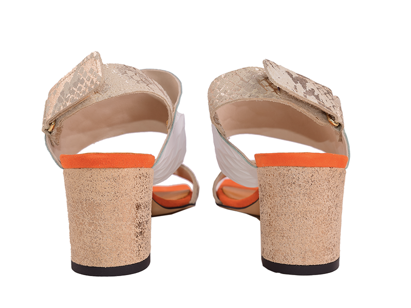 Claudia C. - Sandali in pelle patchwork con tacco