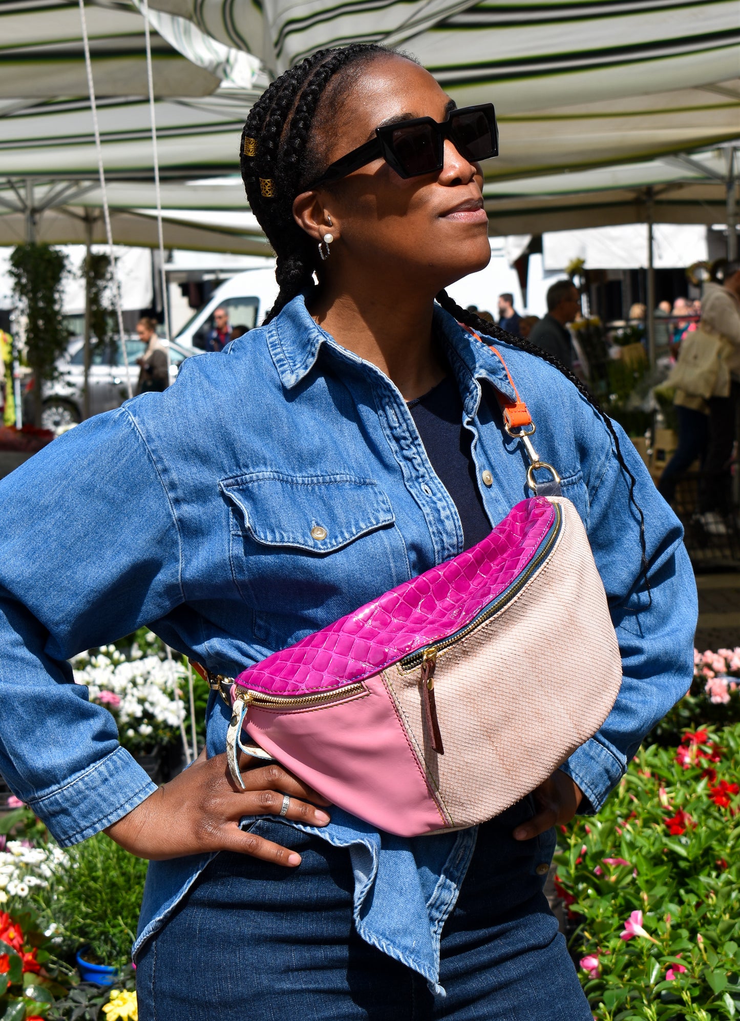 Bowery Street - Borsa / Marsupio in pelle patchwork
