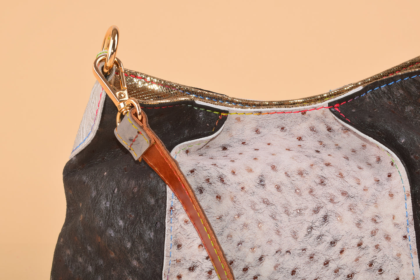 Byte Bag - Borsa a tracolla in pelle patchwork
