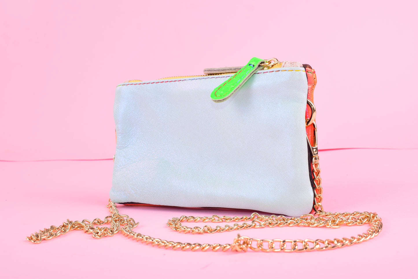 Joy mini double - Patchwork leather clutch bag