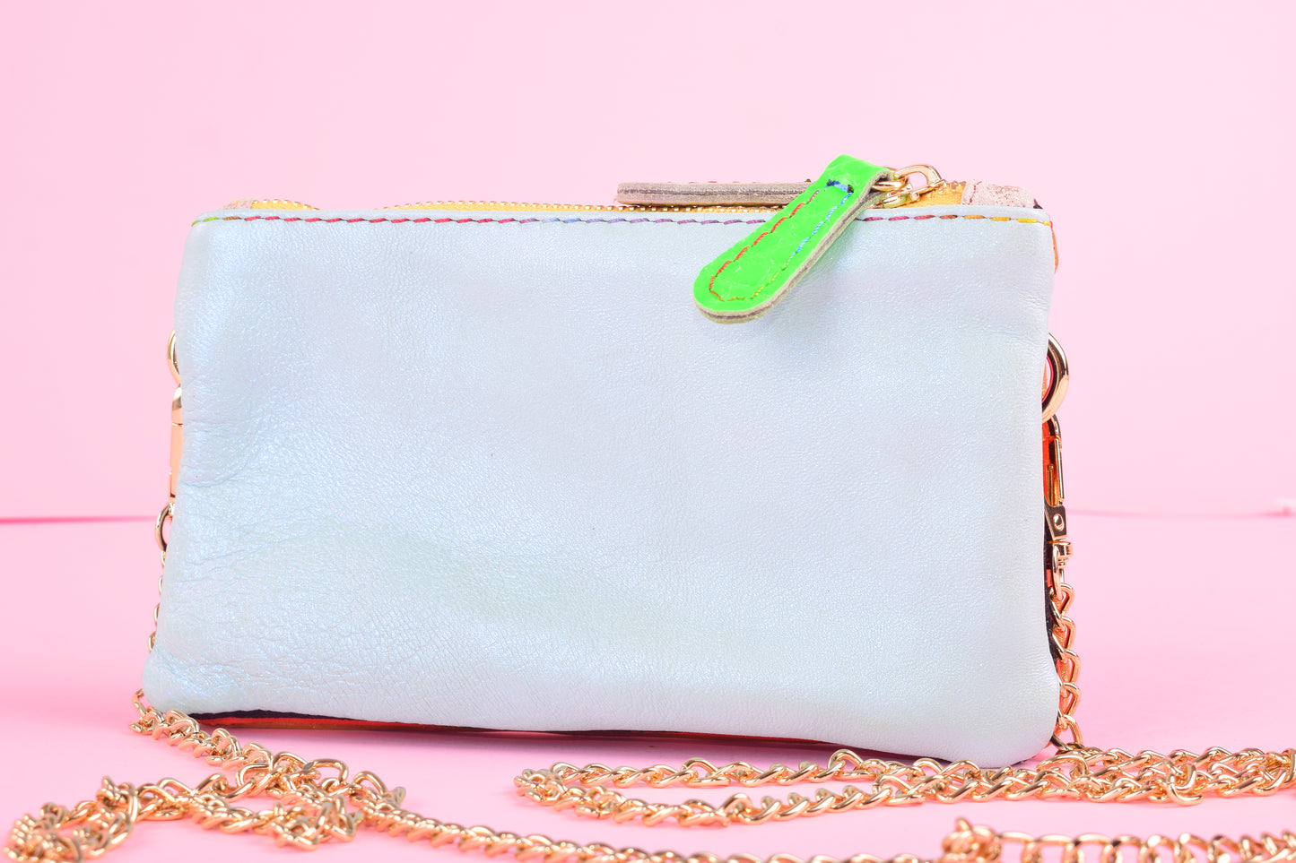 Joy mini double - Patchwork leather clutch bag