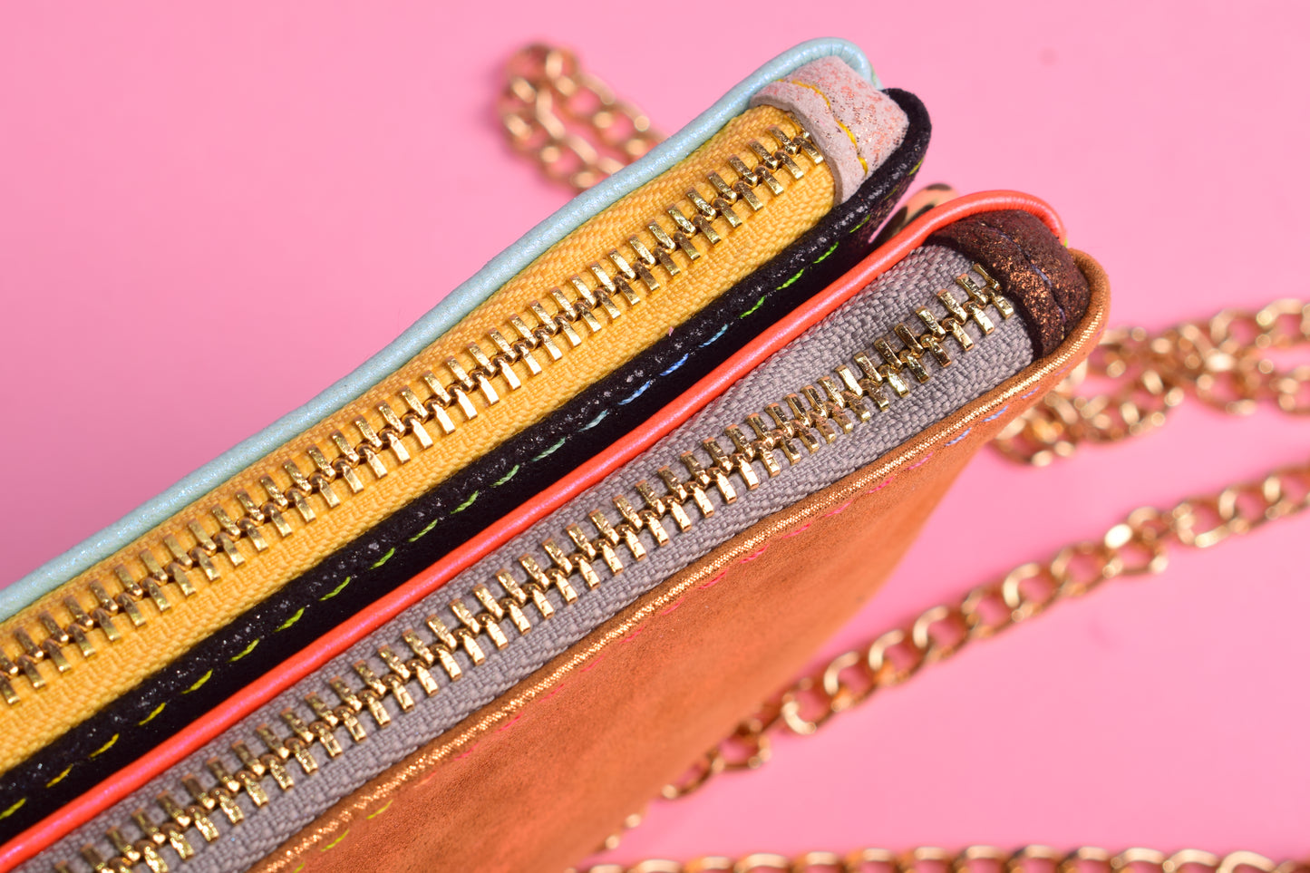 Joy mini double - Patchwork leather clutch bag