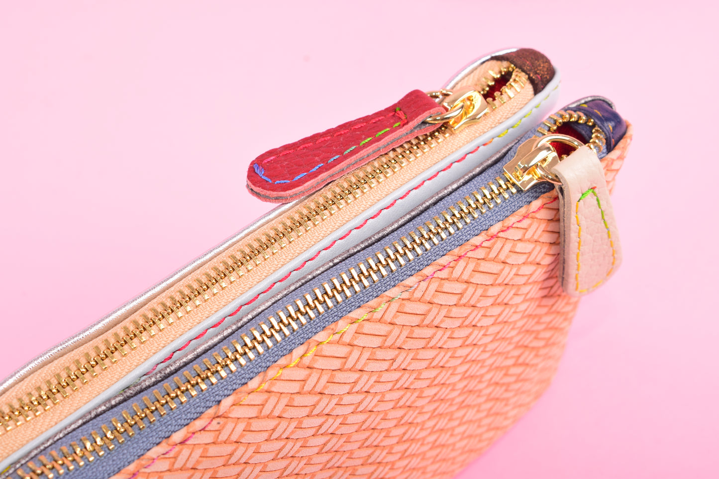 Joy mini double - Patchwork leather clutch bag