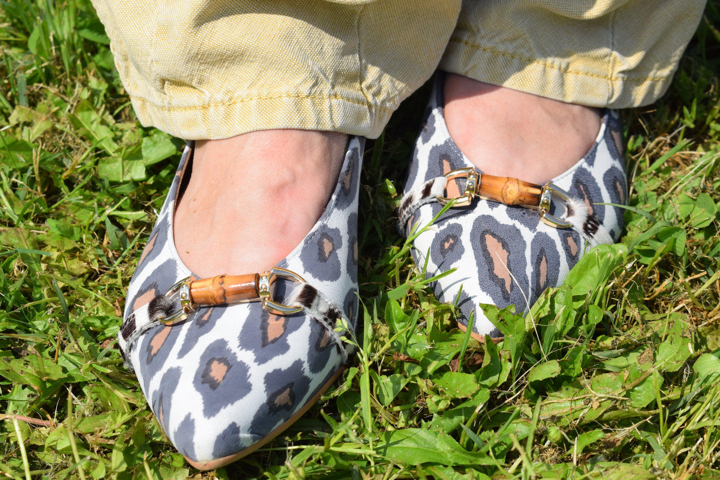 Bamboo Town - Slingback in pelle patchwork
