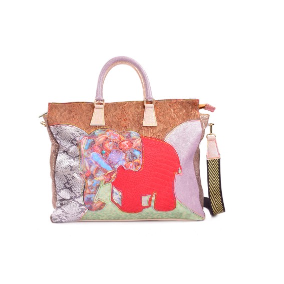 An irregular elephant  3 - Leather handbag