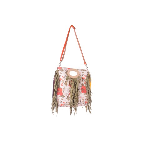 Lucky Bag XL 1 - Leather handbag with fringes