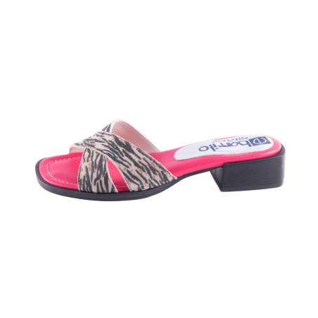 Bulders Beach - Sandals with crossed bands in patchwork leather