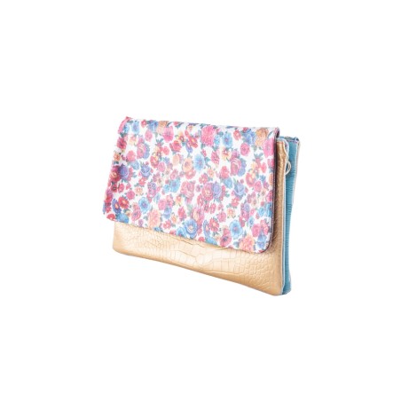 Surf & Turf XL - Maxi pochette in patchwork leather
