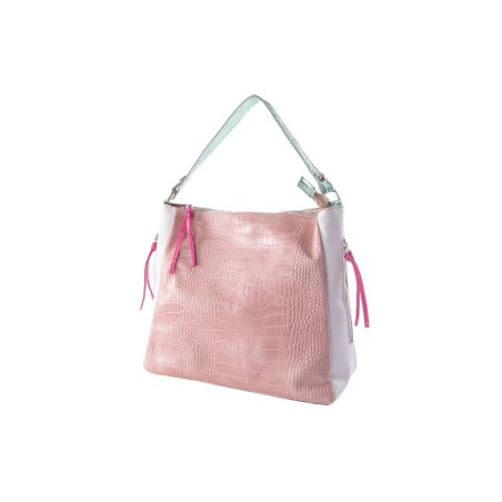 Zip & Zip Bag - Un sac à bandoulière en cuir patchwork.