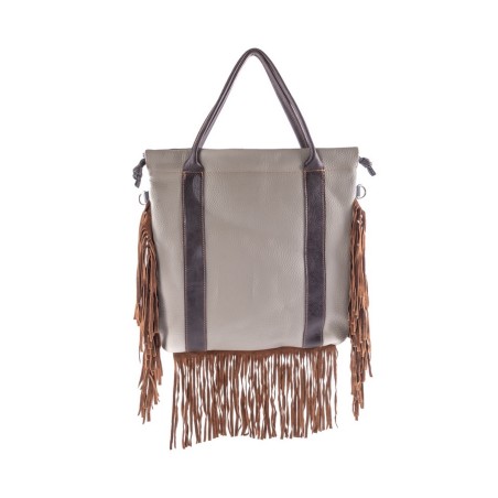 Zac Bag - Patchwork leather shoulder bag with fringes