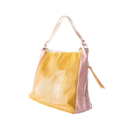 Zip & Zip Bag - A shoulder bag in patchwork leather