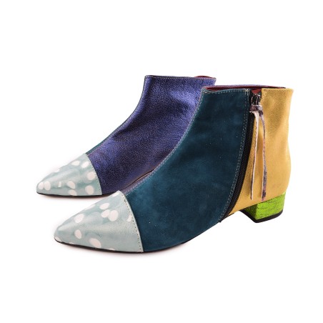 Manhattan Booties - Patchwork leather ankle boots