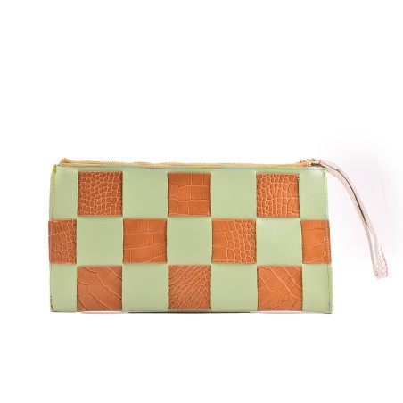 The Chess Queen - Patchwork leather clutch bag