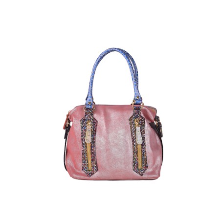 Equilibrist Bag - Borsa a mano in pelle patchwork