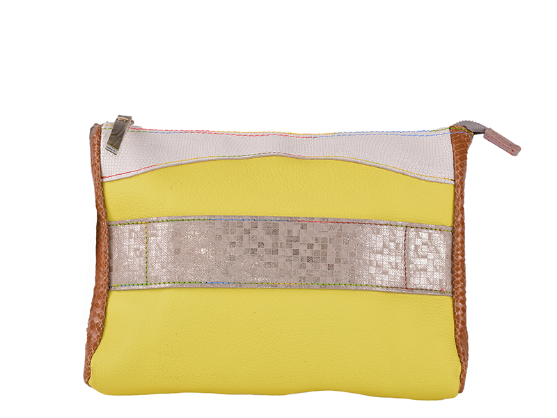 Pieces of Glass - Pochette patchwork en cuir