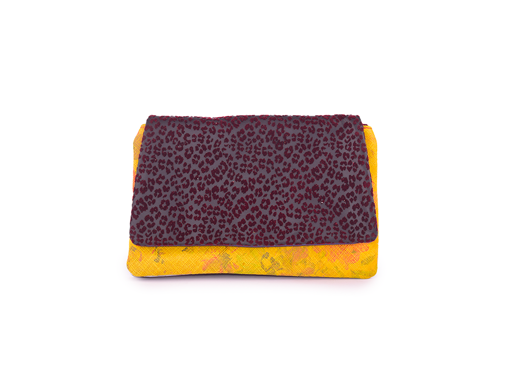 Surf &amp; Turf - Patchwork Leather Clutch with Shoulder Strap