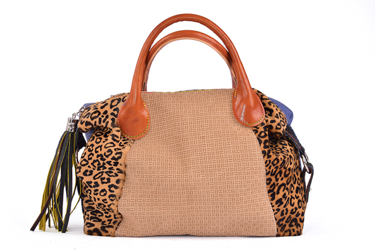 Clash Bag - Borsa a mano in pelle patchwork