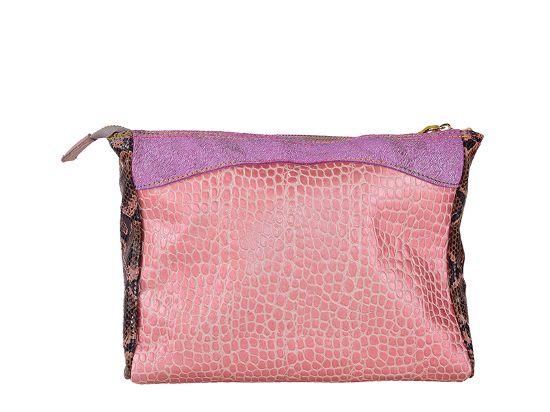 Pieces of Glass - Pochette patchwork en cuir