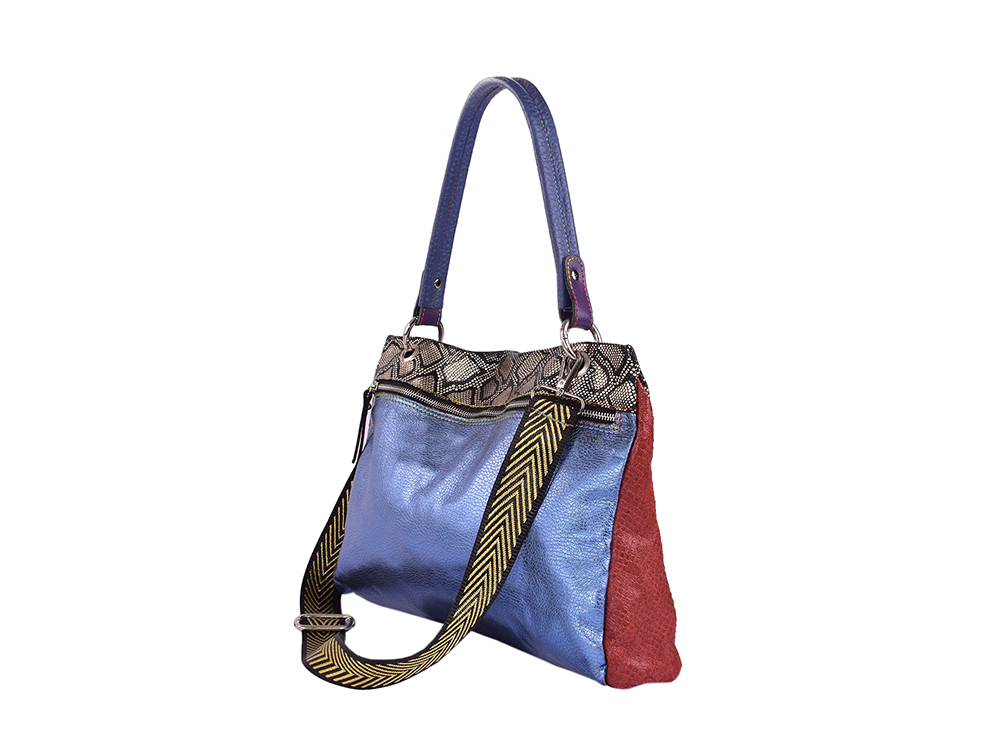 Sleep in The Rain - Borsa a spalla in pelle patchwork