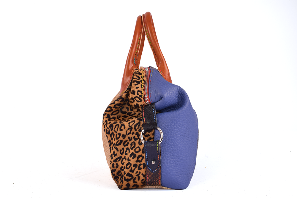 Clash Bag - Borsa a mano in pelle patchwork