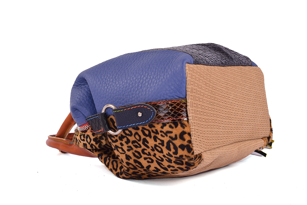 Clash Bag - Borsa a mano in pelle patchwork