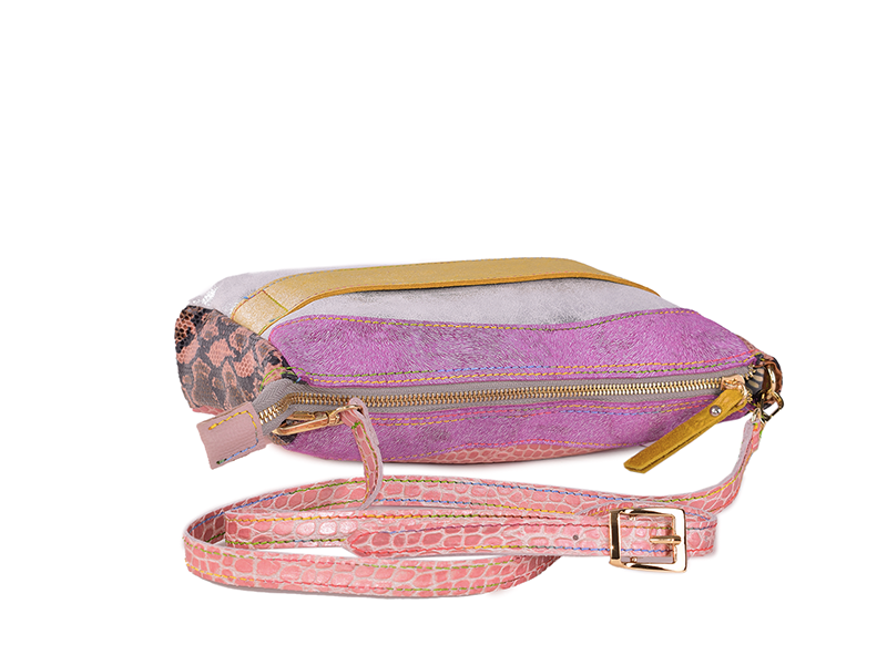 Pieces of Glass - Pochette patchwork en cuir