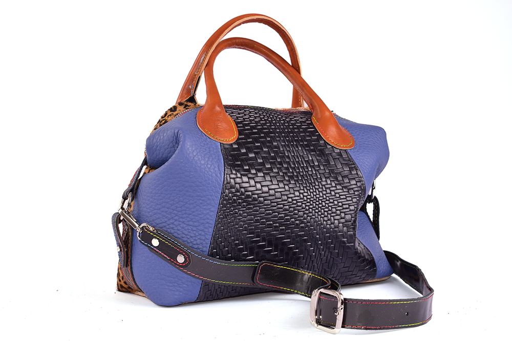 Clash Bag - Borsa a mano in pelle patchwork