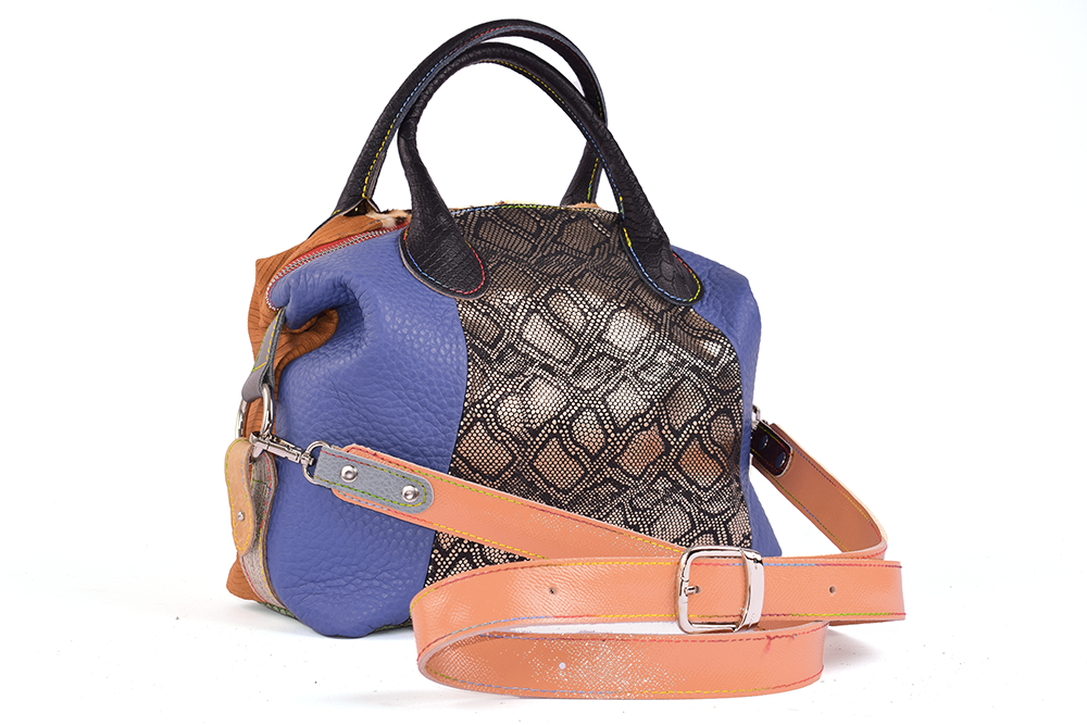 Clash Bag - Borsa a mano in pelle patchwork