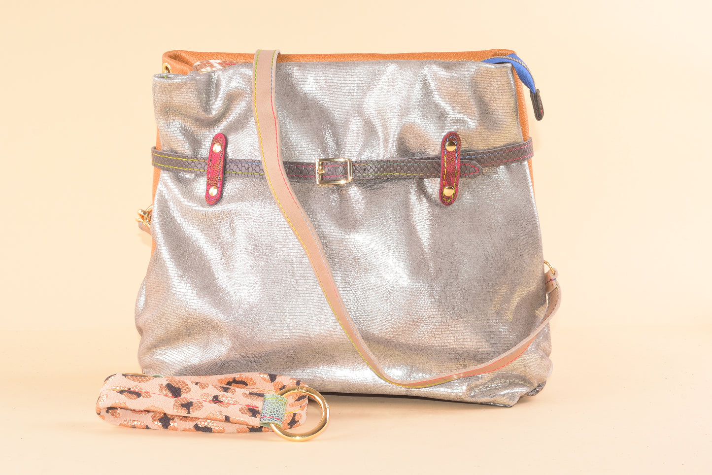 Terranova Bag - Borsa shopper in pelle patchwork con tracolla