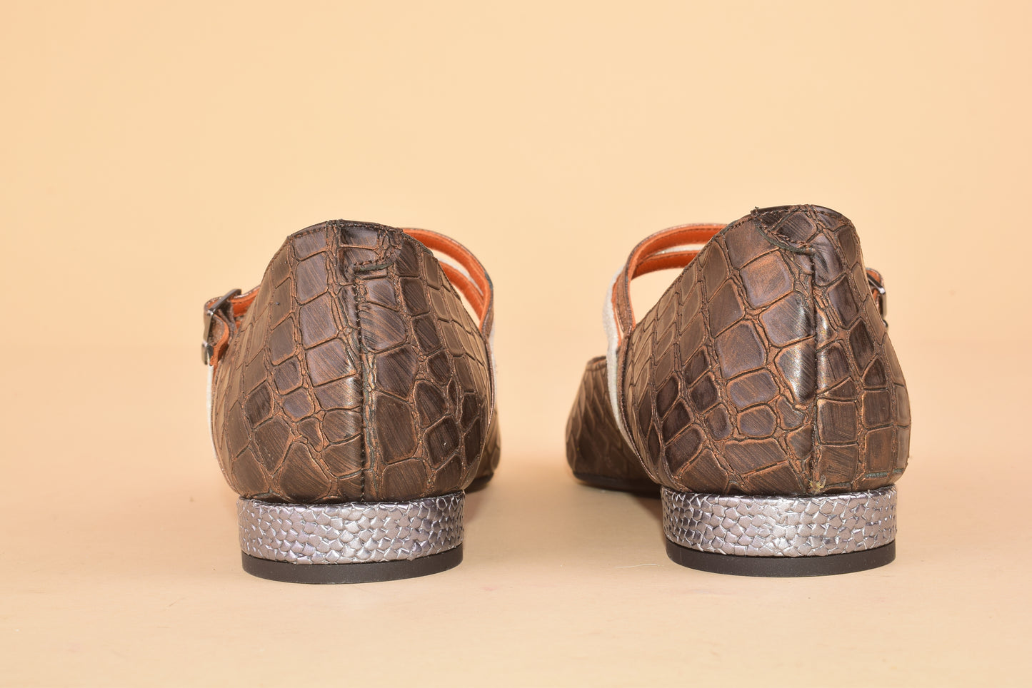 The click effect - Mary Jane a punta in pelle patchwork con tacco 2cm