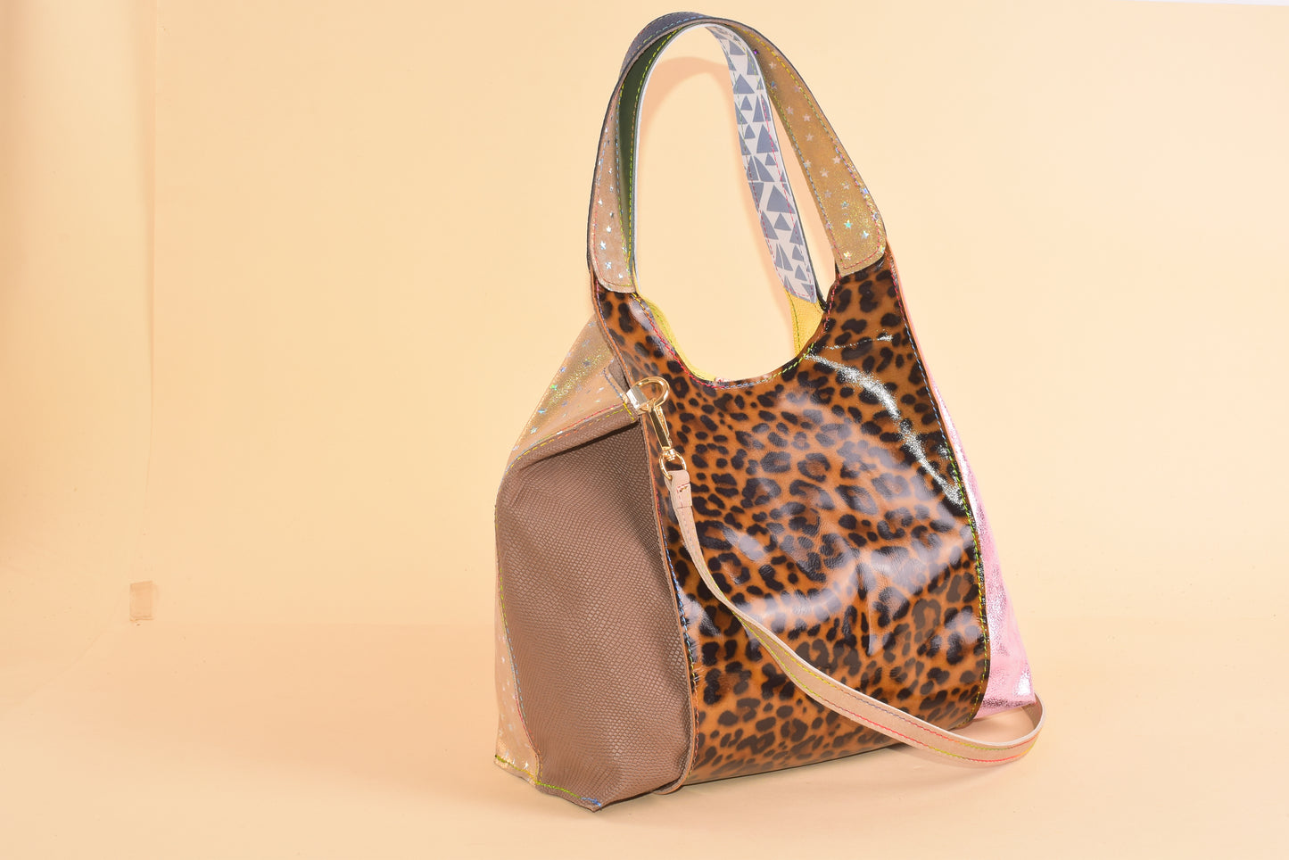 Skyfall bag - Borsa a spalla in pelle patchwork