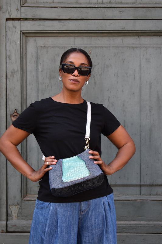 Byte Bag - Borsa a tracolla in pelle patchwork