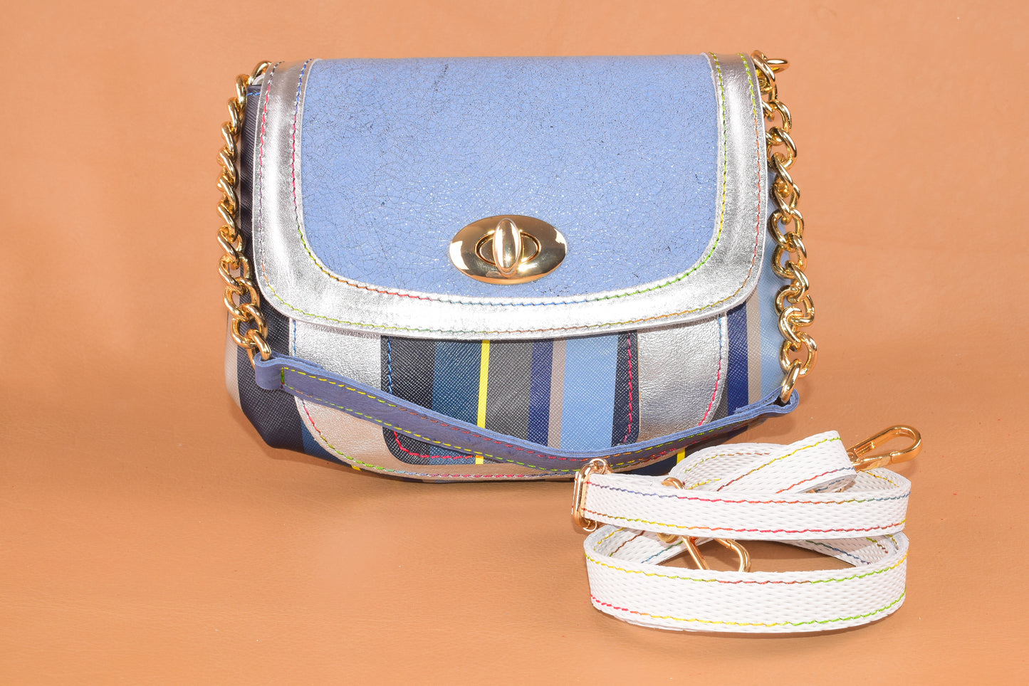 Le Chriffe - Pochette in pelle patchwork