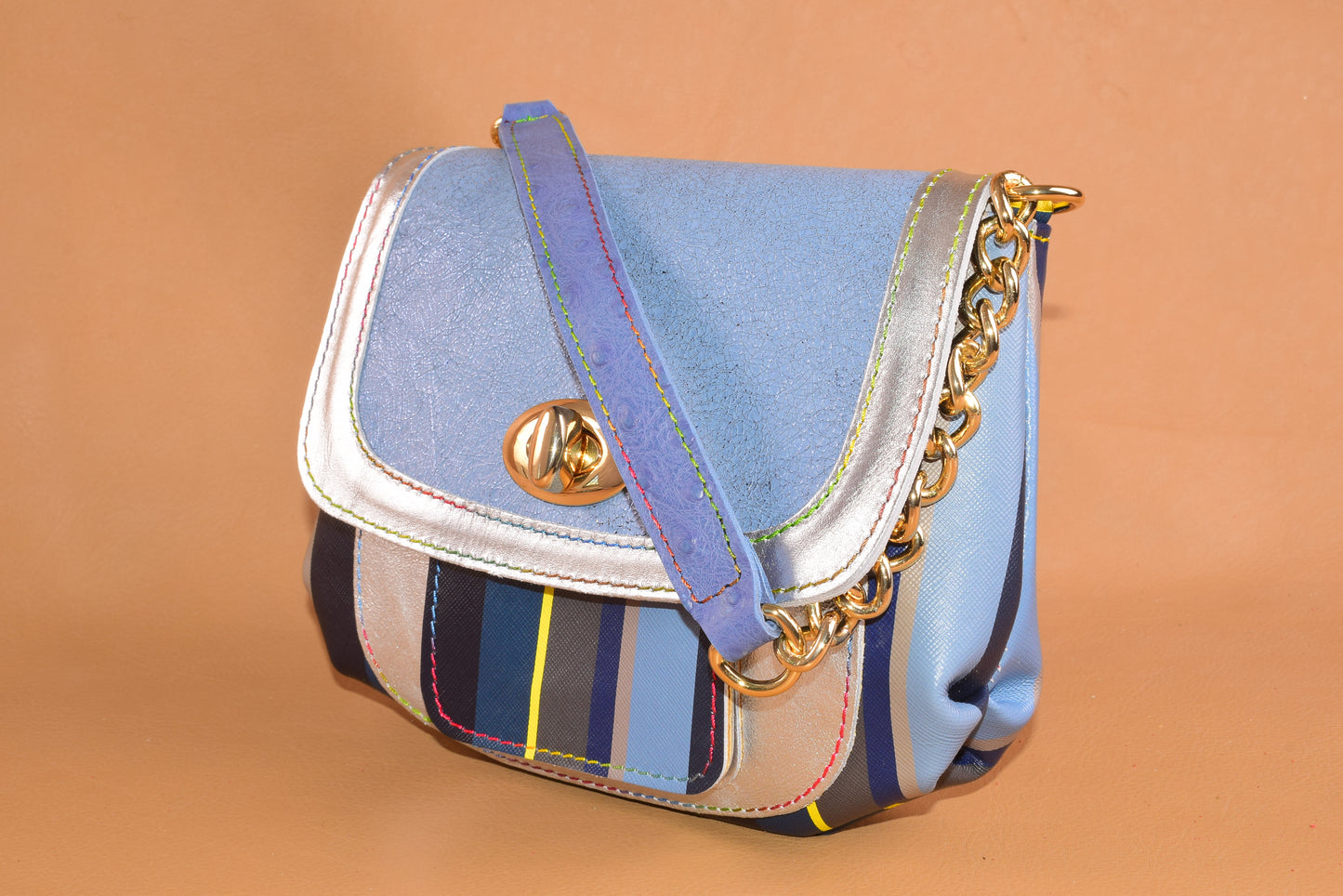 Le Chriffe - Pochette in pelle patchwork
