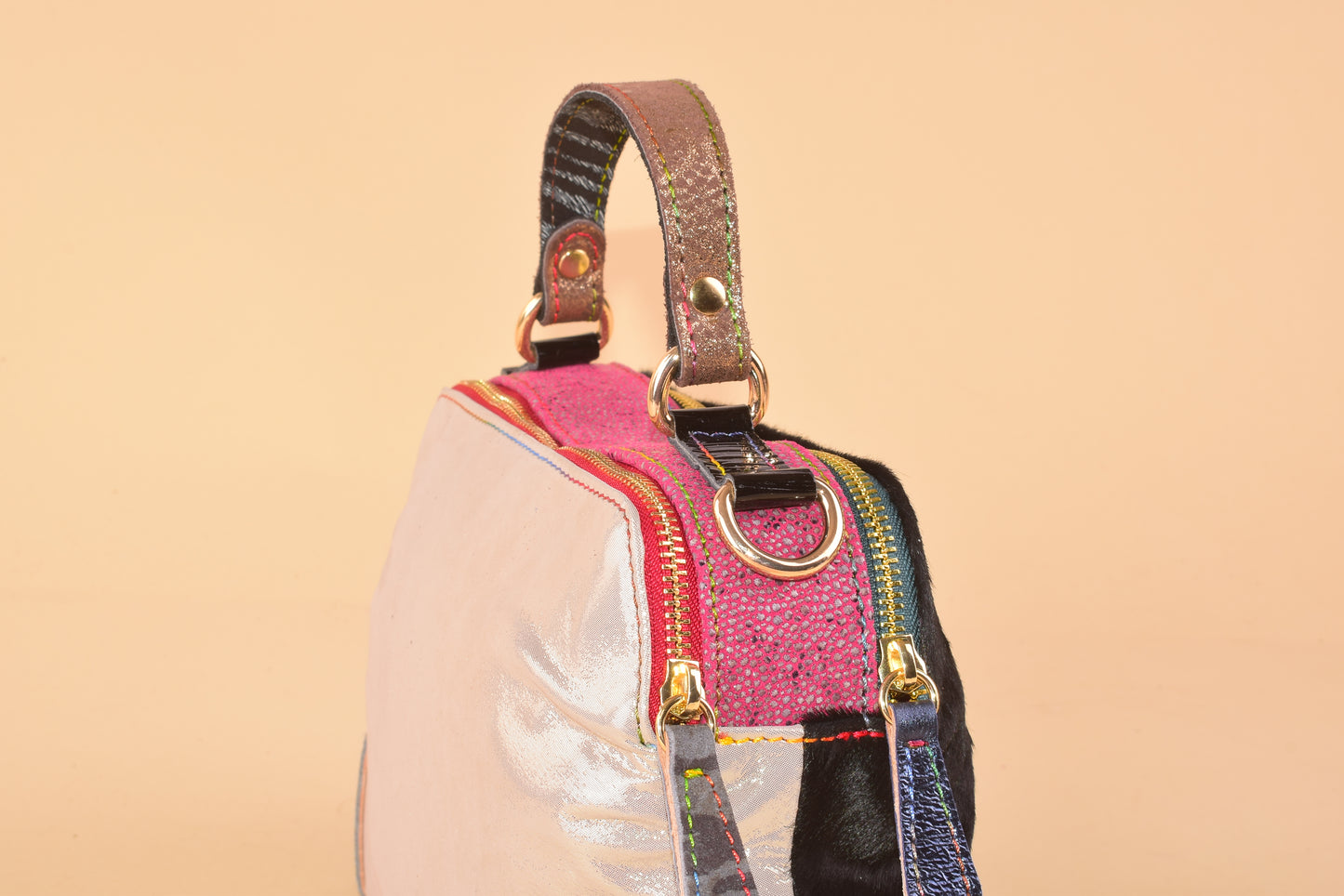 Bloom Bag - Borsa a mano in pelle patchwork