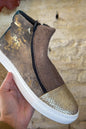 Flying Monkey - Baskets montantes patchwork en cuir