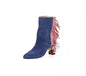 Toda Yoya - Stivaletti in pelle con frange tacco 8 cm
