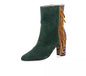 Toda Yoya - Stivaletti in pelle con frange tacco 8 cm