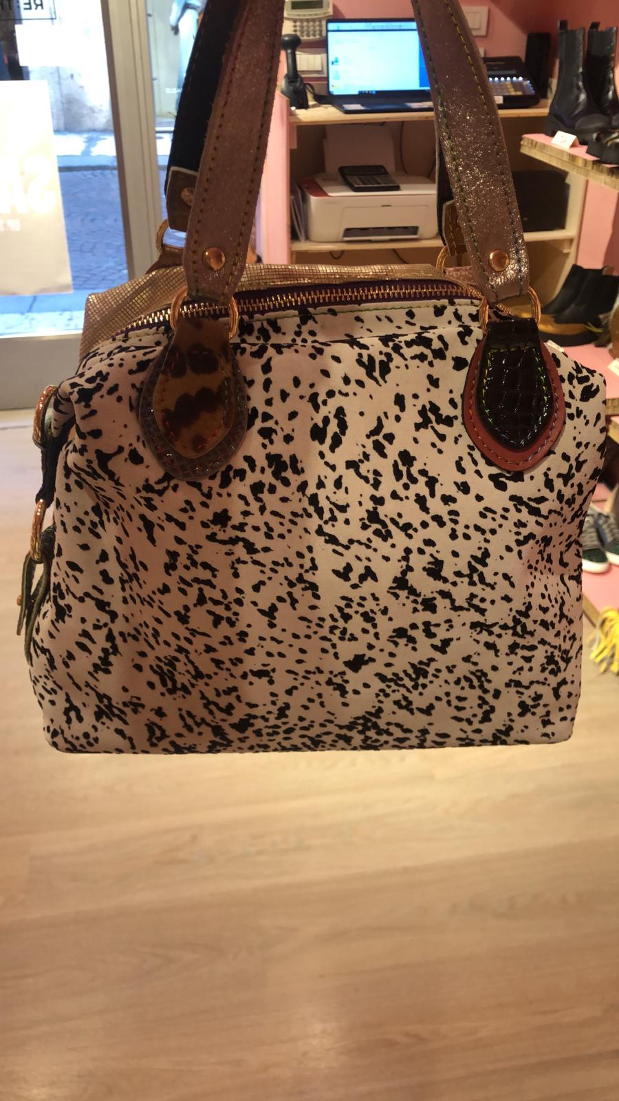 Pause for a sanity check - Borsa bauletto in pelle patchwork