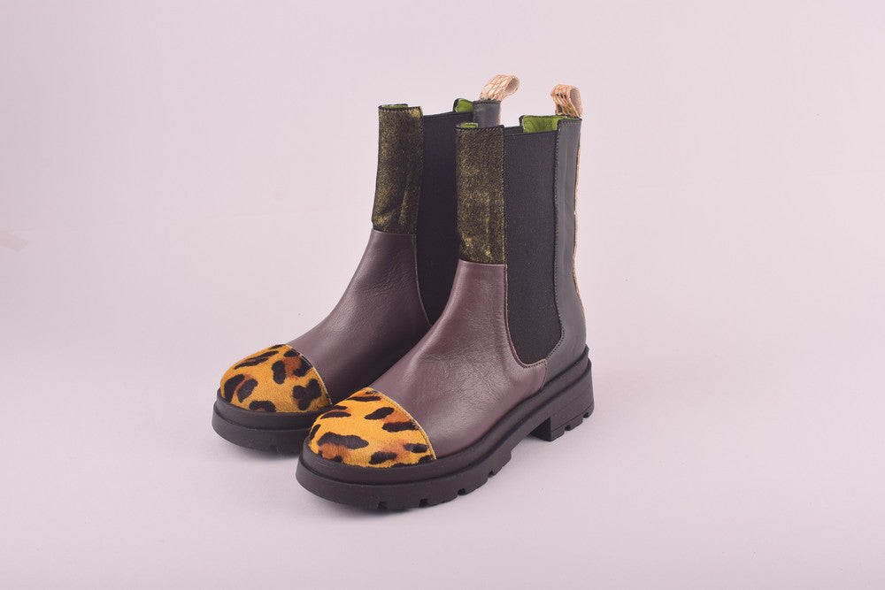 Kaly  Stivaletto in pelle patchwork
